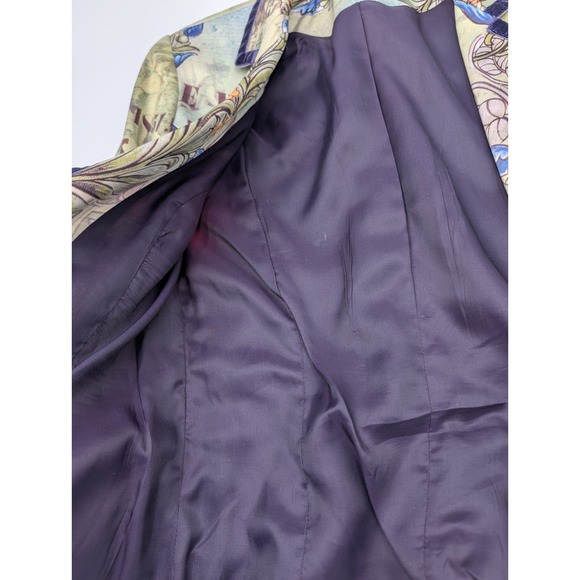 BOHO CHIC Tattoo Floral Lace Up Blazer Jacket Women Size 6 - Picture 10 of 16